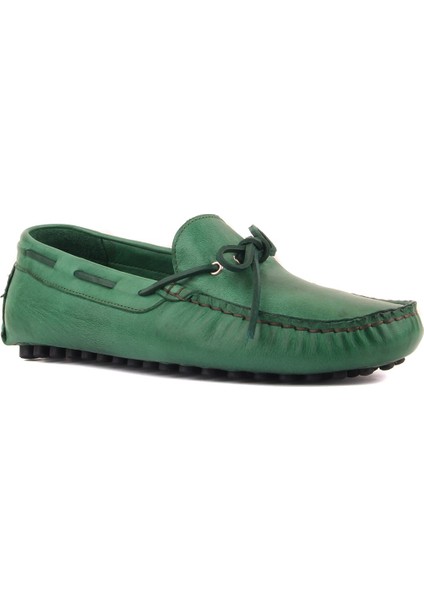 - Yeşil Deri Erkek Loafer