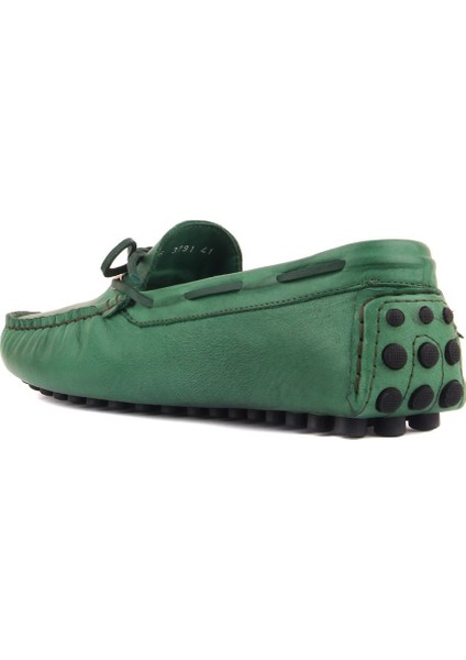 - Yeşil Deri Erkek Loafer