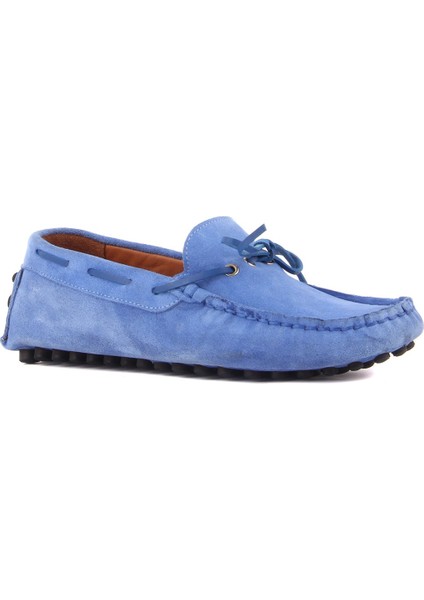 - Mavi Süet Erkek Loafer
