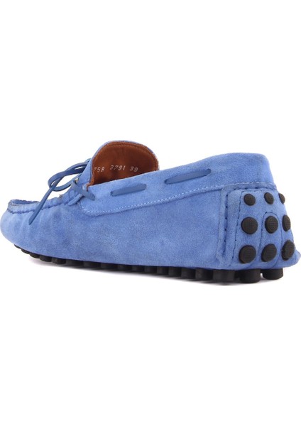 - Mavi Süet Erkek Loafer