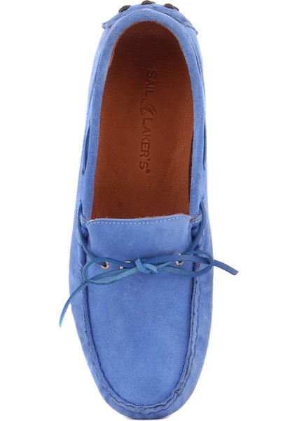 - Mavi Süet Erkek Loafer