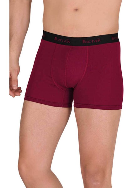 3 Adet Erkek 440676 Modal Likralı Esnek Erkek Boxer Bordo