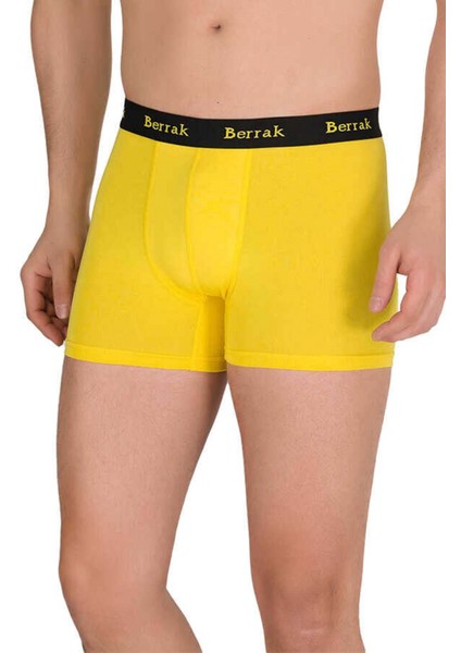 3 Adet Erkek 440676 Modal Likralı Esnek Erkek Boxer Sarı