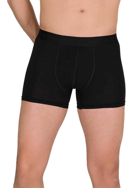 3 Adet Erkek 440676 Modal Likralı Esnek Erkek Boxer Siyah