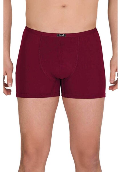 3 Adet Erkek 440688 Düz Modal Boxer Bordo