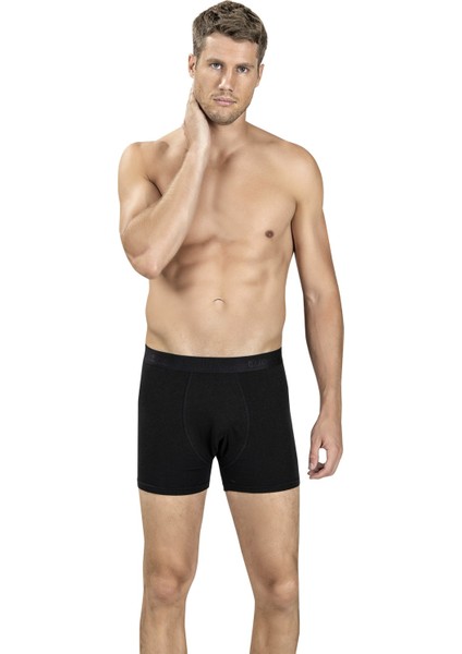 Erkek 321 Modal Düz Boxer Siyah