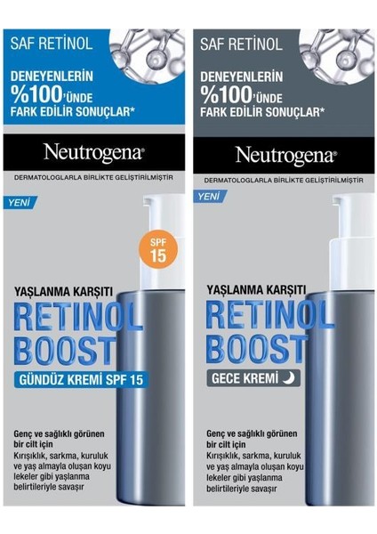 Retinol Boost Gündüz Kremi Antiaging + Retinol Boost Gece Kremi Çanta Hediyeli modelleri
