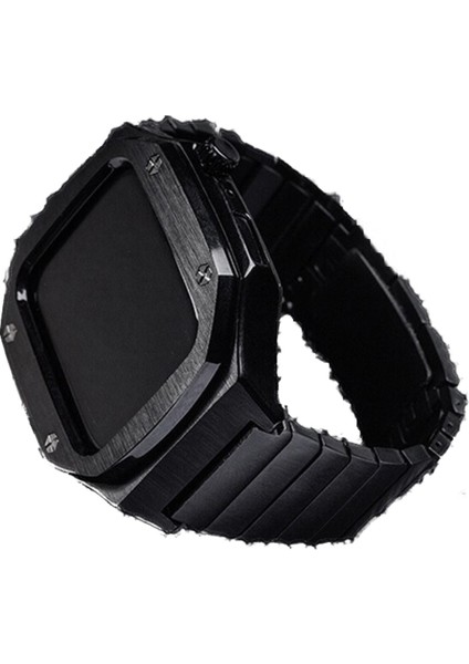 ​​​Apple Watch 7 8 45mm Kordon Swatch Tarzı Paslanmaz Baklalı Metal Kasa Kordon fırsatları