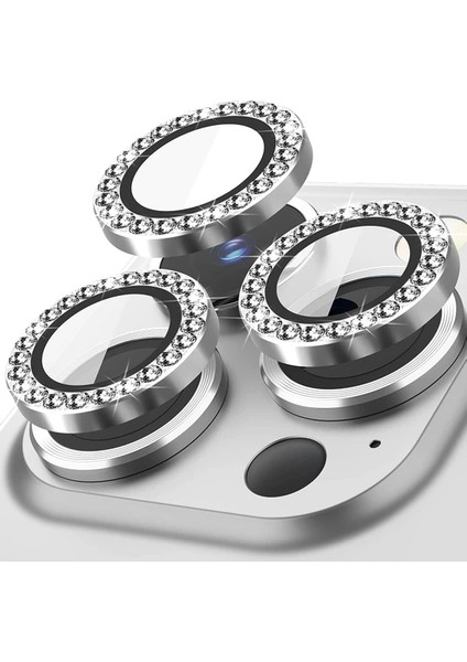 Iphone 14 Pro Max ve Iphone 14 Pro Uyumlu Kamera Koruyucu Lens Elmas Taşlı Kamera Lens