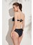 Volanlı Soft Straplez Bikini Takım Puantiye Siyah 207936 3