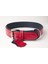 Flotter Hakiki Deri Köpek Boyun Tasması M Kırmızı Lacivert 3X38-47 cm 1