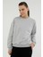 W-SN79 Basic C Neck Sweat Gri Melanj Kadin Sweatshirt 1