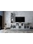 Duvar Kitaplıklı Üç Kapaklı Raflı Tv Ünitesi Beyaz 227 cm Çıtasız TV-1254-Ç 1