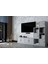 Yedi Kapaklı Kitaplıklı Tv Ünitesi Beyaz 197 cm Çıtasız TV-1298-Ç 2