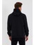 Siyah Kanguru Cepli Kapüşonlu Içi Pamuklu Erkek Sweatshirt 4