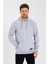 Gri Kanguru Cepli Kapüşonlu Içi Pamuklu Erkek Sweatshirt 1