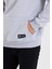 Gri Kanguru Cepli Kapüşonlu Içi Pamuklu Erkek Sweatshirt 3