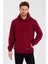 Bordo Kanguru Cepli Kapüşonlu Içi Pamuklu Erkek Sweatshirt 1