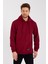 Bordo Kanguru Cepli Kapüşonlu Içi Pamuklu Erkek Sweatshirt 2
