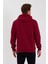 Bordo Kanguru Cepli Kapüşonlu Içi Pamuklu Erkek Sweatshirt 4