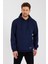 Lacivert Kanguru Cepli Kapüşonlu Içi Pamuklu Erkek Sweatshirt 2