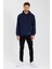 Lacivert Kanguru Cepli Kapüşonlu Içi Pamuklu Erkek Sweatshirt 5