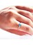 Altın Yüzük - Firuze Taşlı Tek Taş Evlilik Teklifi Yüzüğü-0.90 Karat Kristal Opal 14 Ayar Altın Yüzük 1