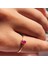 Minimal Altın Yüzük - 14 Ayar Altın Oval Ruby Taşlı Minimal Tek Taş Yüzük - Tektaş Altın Yüzük 3