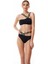 Bonesta Swimwear Siyah Beyaz Love Lastikli Straplez Bikini Takımı 1
