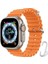 Apple Watch Series Ultra Iwatch Se, Series 8 7 6 5 4 3 2 1 49MM 45MM 44MM 42MM Kordon Silikon Naylon Kayış Baklalı Bileklik Loop Hasır Ayarlanabilir Kancalı Tokalı Orange Albine 1
