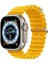 Apple Watch Ultra Uyumlu 49MM Kordon Silikon Naylon Kayış Baklalı Bileklik Loop Hasır Ayarlanabilir Kancalı Tokalı Orange Albine Loop Titanium Fit Case 1