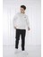 Escetic Erkek Spor Slimfit, Dik Yaka, 4 Cepli, 4 Mevsim Kar Melanj Eşofman Takımı - 6767 5