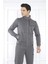 Escetic Erkek Spor Slimfit, Dik Yaka, 4 Cepli, 4 Mevsim G3 Melanj Eşofman Takımı - 6793 1