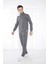 Escetic Erkek Spor Slimfit, Dik Yaka, 4 Cepli, 4 Mevsim G3 Melanj Eşofman Takımı - 6793 3