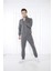 Escetic Erkek Spor Slimfit, Dik Yaka, 4 Cepli, 4 Mevsim G3 Melanj Eşofman Takımı - 6793 4