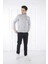 Escetic Erkek Spor Slimfit, Dik Yaka, 4 Cepli, 4 Mevsim Gri Eşofman Takımı - 6793 2
