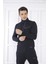 Escetic Erkek Spor Slimfit, Dik Yaka, 4 Cepli, 4 Mevsim Lacivert Eşofman Takımı - 6793 1