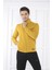 Escetic Erkek Spor Slimfit, Dik Yaka, 4 Cepli, 4 Mevsim Hardal Eşofman Takımı - 6793 4