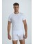 Erkek 104 Sıfır Yaka Kısa Kol T-Shirt Atlet Beyaz 1