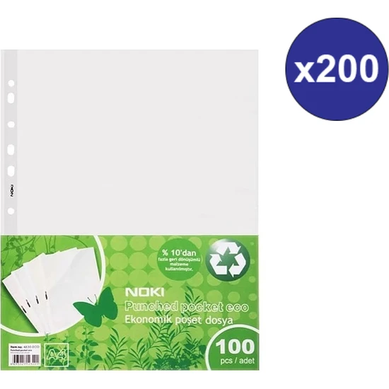 Noki Poşet Dosya Eco 200'LÜ Paket