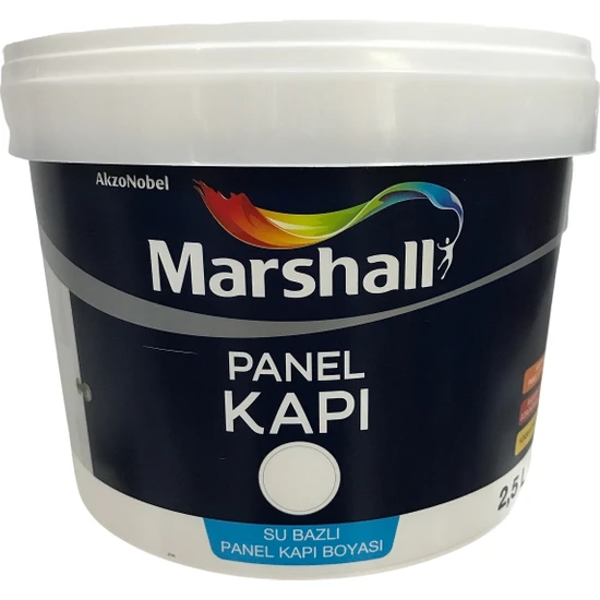 Marshall Su Bazlı Panel Kapı Boyası  2.5 L - Yeni Plastik Ambalaj  BEYAZ