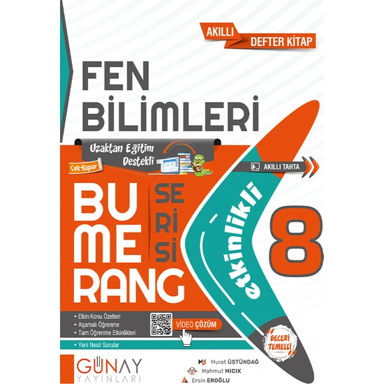 Günay Yayınları Gün&Ay Yayınları 8. Sınıf Bumerang Etkinlikli Fen Bilimleri