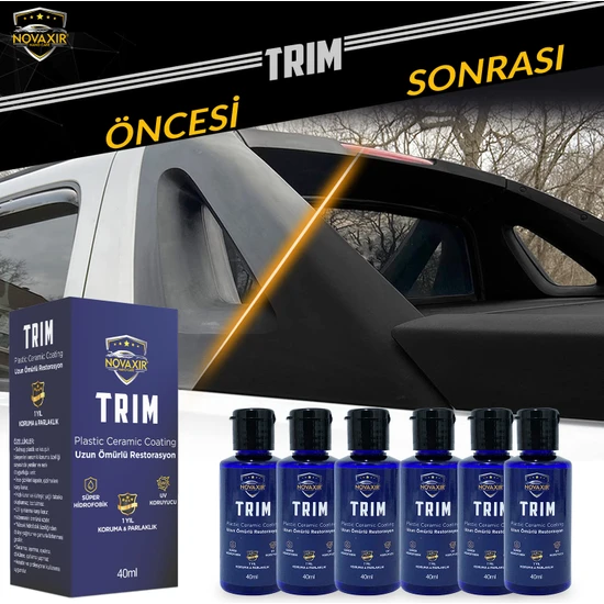 Novaxir Trim Plastik Seramik Kaplama 1 Yıl Parlaklık & Koruma Süper Hidrofobik 40ML NVTR40