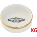 Porland Botanical 7 cm Porselen Lokumluk 6'lı 04alm006637 Set Altın Yaldızlı Beyaz Renkli