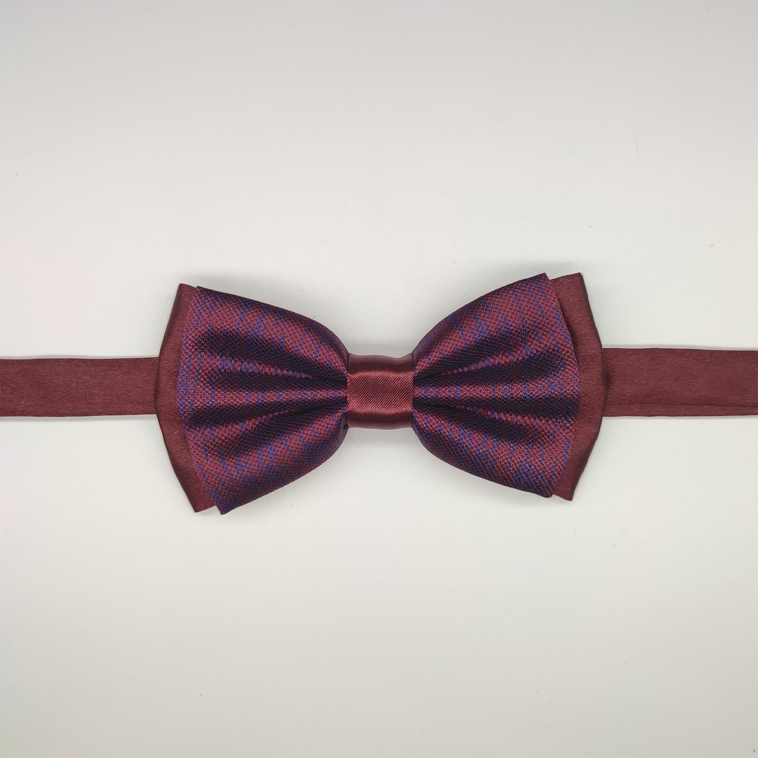 Tedz Collection Mordino Bordo Lacivert Çizgili Papyon
