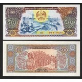 3Alp Koleksiyon Laos 500 Kip 1988 Eski Yabancı Kağıt Para "çil"