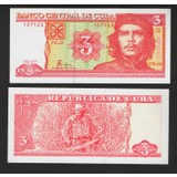 3Alp Koleksiyon Küba, 3 Peso (2005) Eski Yabancı Kağıt Para "çil"
