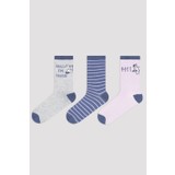 Penti Gri Mel-Denım-Beyaz Cat 3lü Soket Çorap