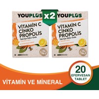 Youplus Vitamin C, Çinko & Propolis 20 Efervesan Tablet 2 Adet - Abdi İbrahim