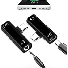 Type C To 3.5mm Stereo Kulaklık Aux Şarj Çevirici Dönüştürücü Adaptör